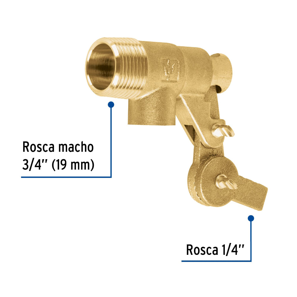 VALVULA MACHO P/FLOTADOR 3/4" (19MM.) VAFLO-3/4 49035 FOSET TRUPER