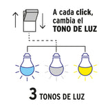 LAMPARA LED 8W. TIPO BULBO 3 TONOS DE LUZ LED-603T 49036 TRUPER