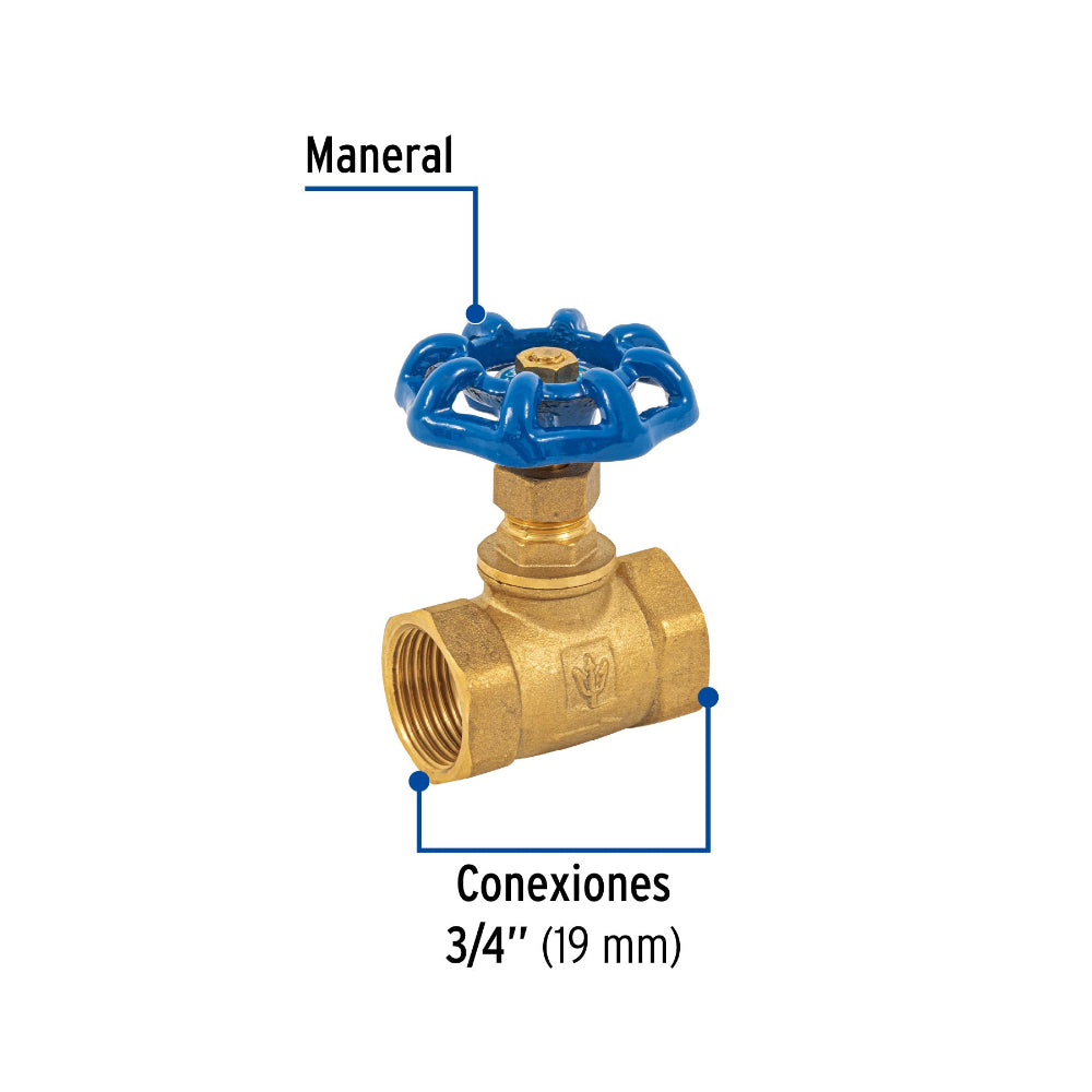 VALVULA GLOBO LATON ROSCABLE 3/4" FOSET
