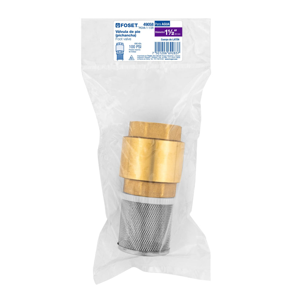 PICHANCHA CON REJILLA ACERO INOXIDABLE 1-1/2" FOSET