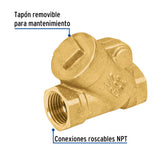 VALVULA CHECK LATON 1/2" FOSET