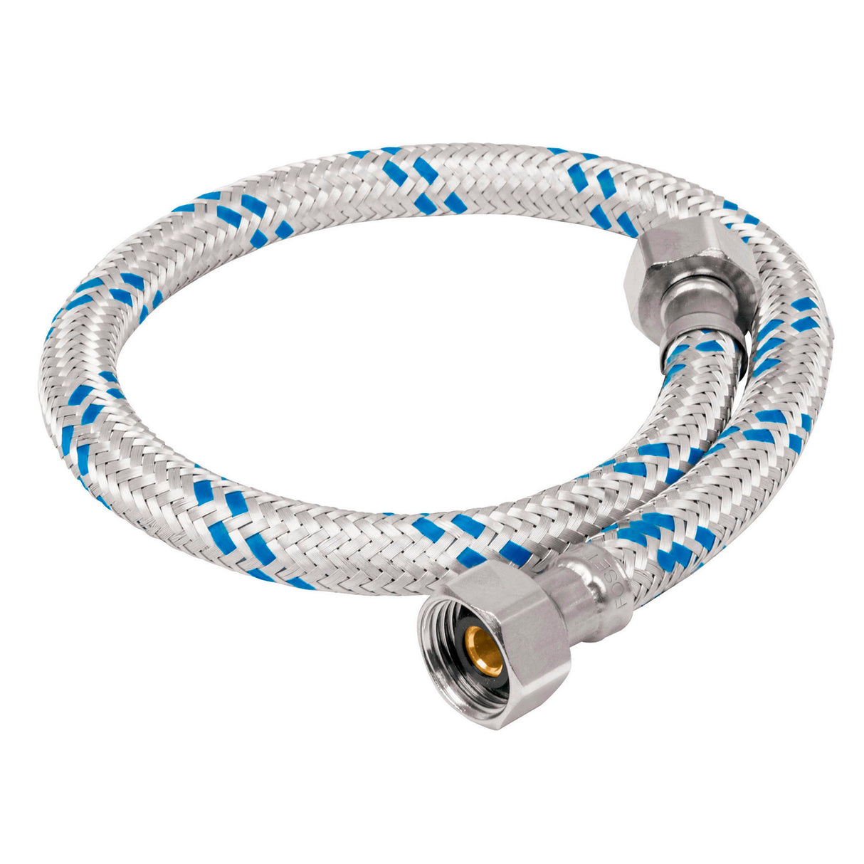 MANGUERA HULE 55CMS. ALUMINIO USO FREGADERO 1/2" X 1/2" (12.7X12.7MM) TRUPER CONSTRUCCION