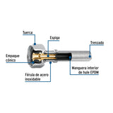 MANGUERA DE HULE 3/4X3/4 40CM ACERO USO GENERAL FOSET
