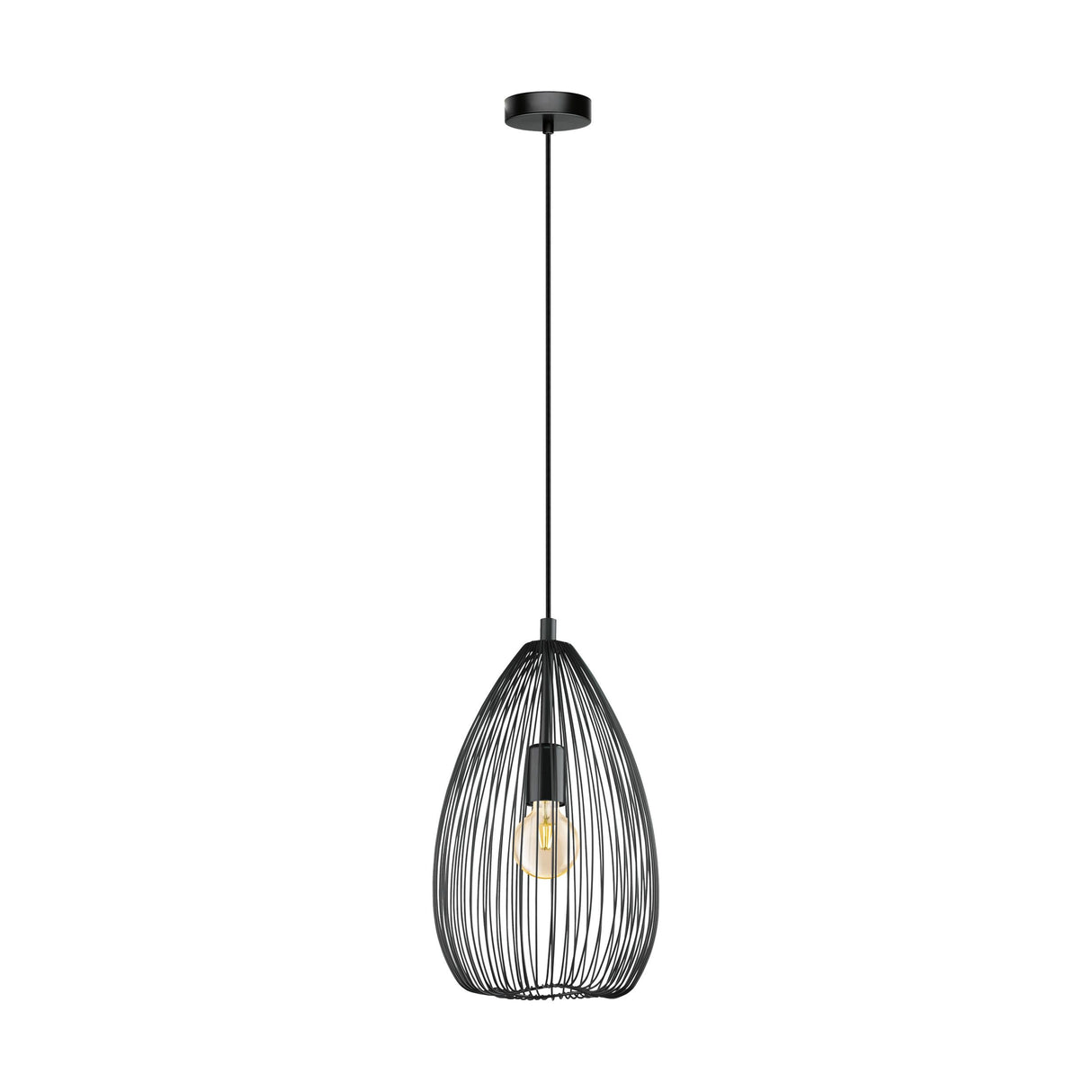 LUMINARIO COLGANTE OVAL E26 1X60W MAX 120V NEGRO CLEVEDON *** HA. LUMI ***