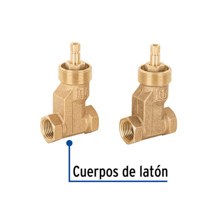 JUEGO 2 LLAVES EMPOTRAR CARTUCHO COMPRESION SIN MANERALES MCA TRUPER FOSET