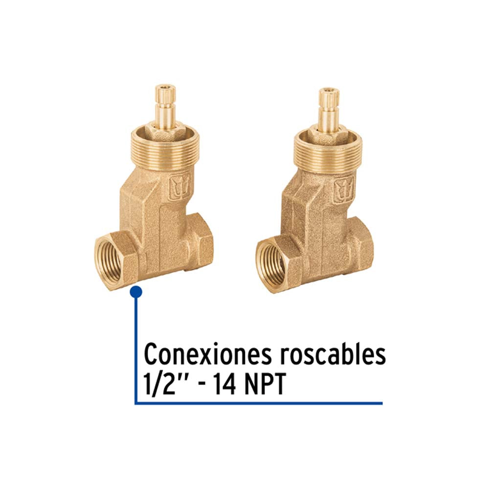 JUEGO 2 LLAVES EMPOTRAR CARTUCHO COMPRESION SIN MANERALES MCA TRUPER FOSET