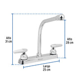 MEZCLADORA 8" P/FREGADERO CUELLO COBRA MANERALES CONO