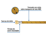 MANGUERA DE HULE 200CM REVESTIDA DE VINILO USOS GENERALES MCA TRUPER FOSET