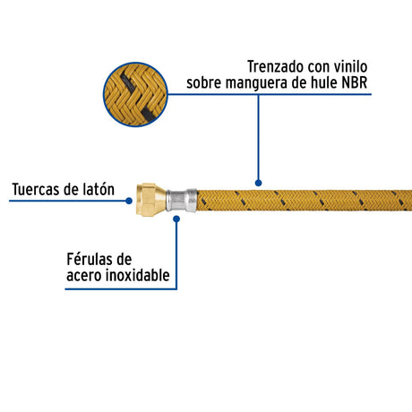 MANGUERA DE HULE 200CM REVESTIDA DE VINILO USOS GENERALES MCA TRUPER FOSET