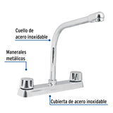 MEZCLADORA P/FREGADERO MANERALES METALICOS CUELLO COBRA BASIC TRUPER FOSET