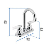 MEZCLADORA 4" PARA LAVABO CUELLO BAR MANERALES CONO
