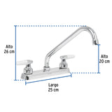 MEZCLADORA 8" P/FREGADERO CUELLO LARGO MANERALES CONO