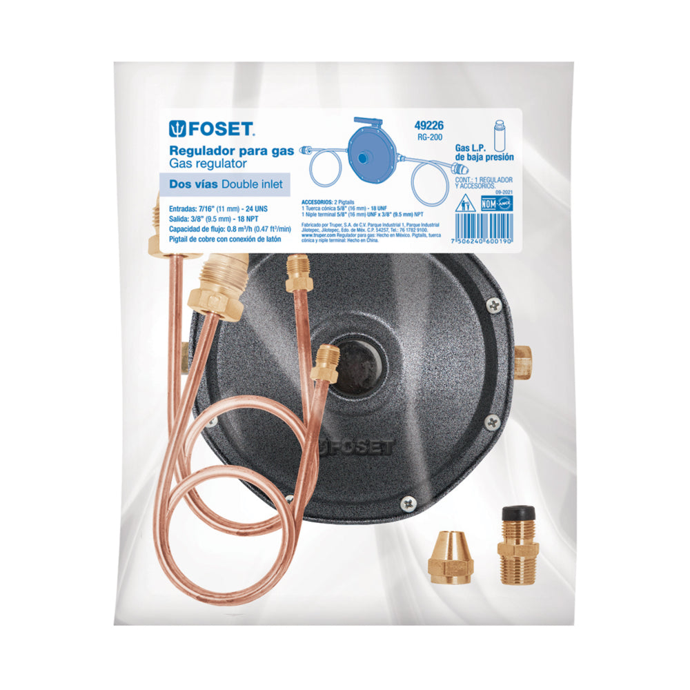 REGULADOR GAS 2 VIAS FOSET