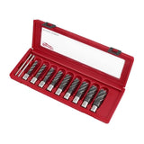 JUEGO DE 9 CORTADORES ANULARES: CORTADORES 1/2" 9/16" 5/8" 11/16" 3/4" 13/16" 7/8" 15/16" 1/2" 1-1/16" 1-1/16" 2 PASADORES EYECTOR 2 PASADORES PILOTOS RECTACTILES MILWAUKEE *** HAE ***