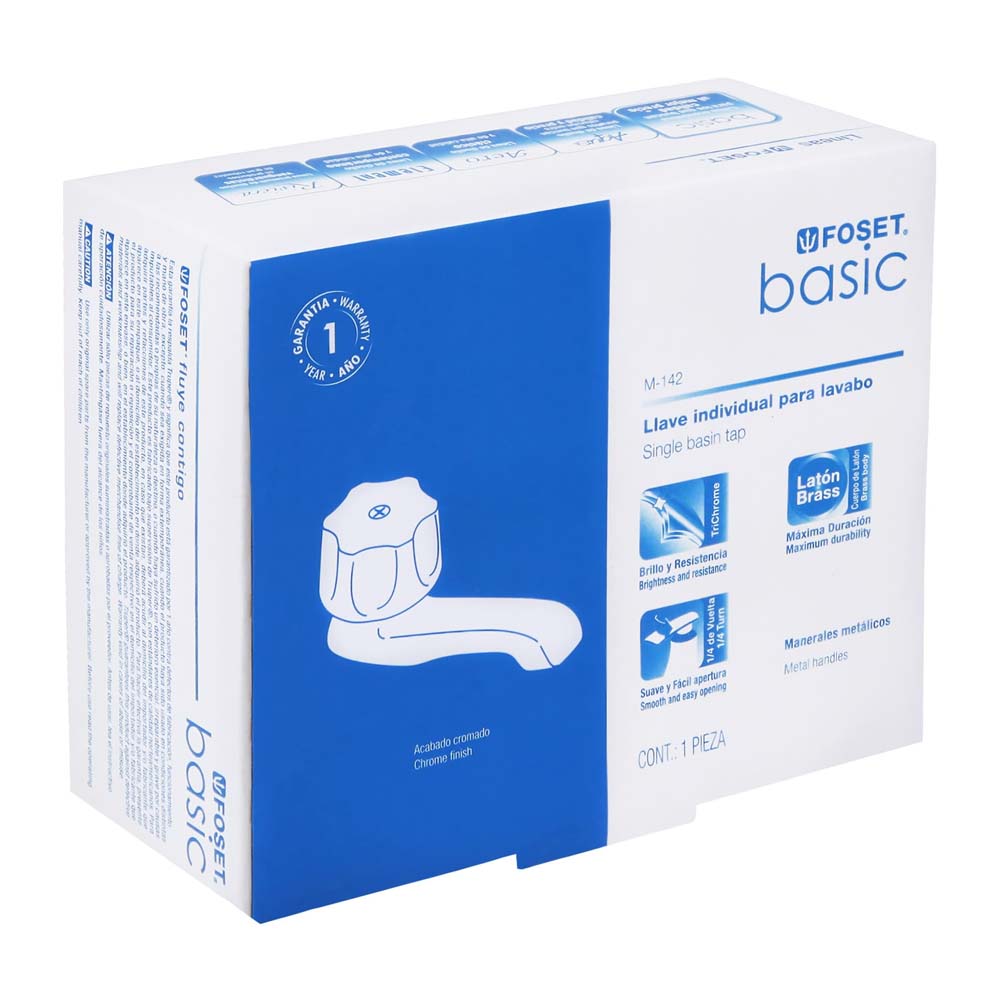LLAVE INDIVIDUAL PARA LAVABO MANERAL METALICO FOSET