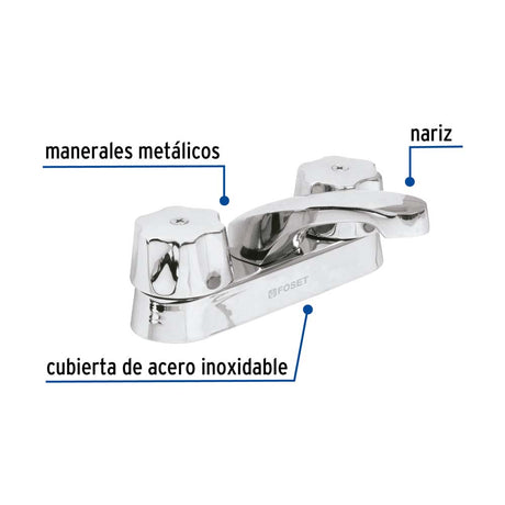 MEZCLADORA PARA LAVABO MANERALES HEXAGONAL BASIC MCA TRUPER FOSET