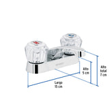 MEZCLADORA 4" PARA LAVABO NARIZ LARGA MANERALES ACRILICO