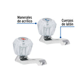 JUEGO 2 LLAVES INDIVIDUALES PARA LAVABO MANERALES ACRILICO