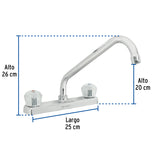 MEZCLADORA 8" P/FREGADERO CUELLO LARGO MANERALES ACRLICO