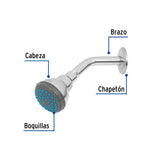 REGADERA REDONDA CABEZA ABS 2-1/2" BASIC MCA TRUPER FOSET