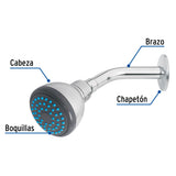 REGADERA REDONDA CABEZA ABS 3" BASIC MCA TRUPER FOSET