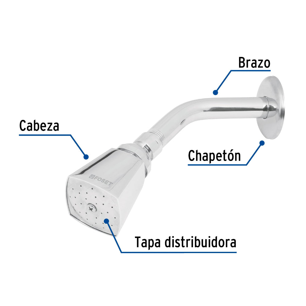 REGADERA CUADRADA CABEZA 2" FOSET AQUA