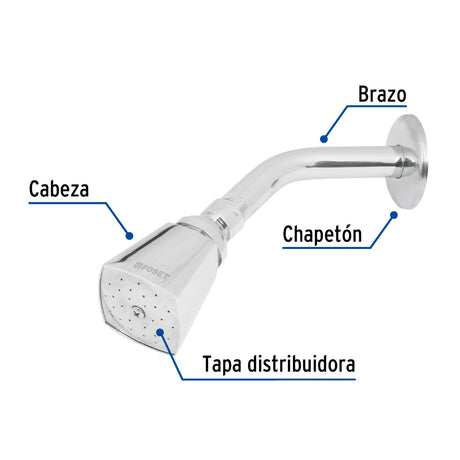 REGADERA CUADRADA CABEZA 2" FOSET AQUA