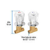 JUEGO 2 LLAVES EMPOTRAR REGADERA SOLDABLES ACRLICO BASIC