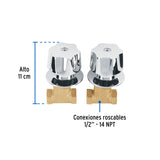 JUEGO 2 LLAVES EMPOTAR REGADERA ROSCABLE CUBO BASIC 49251 FOSET