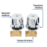 JUEGO 2 LLAVES EMPOTAR REGADERA ROSCABLE CUBO BASIC 49251 FOSET