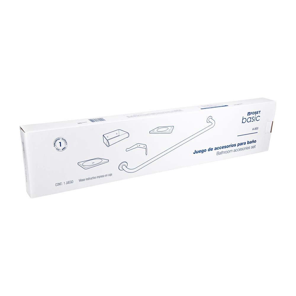 JUEGO ACCESORIOS BAÑO 5 PIEZAS BASIC MCA TRUPER FOSET