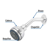 REGADERA PLASTICA 5 FUNCIONES CON BRAZO FOSET AQUA