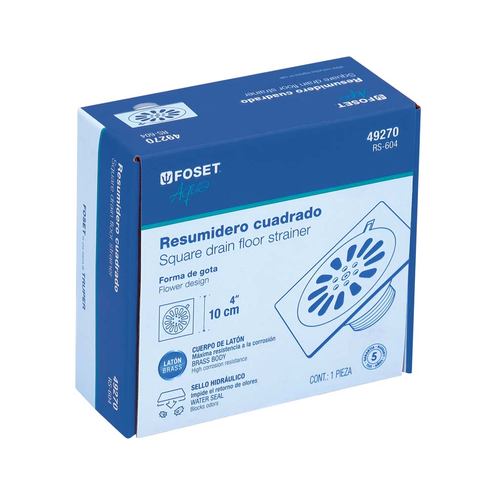 RESUMIDERO DE LATON 4X4 FOSET AQUA