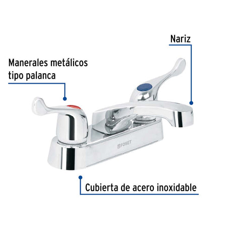 MEZCLADORA PARA LAVABO MANERALES PALANCA BASIC MCA TRUPER FOSET