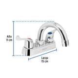 MEZCLADORA PARA LAVABO MANERALES PALANCA CUELLO CURVO BASIC MCA TRUPER FOSET