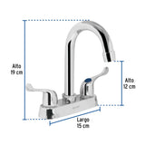 MEZCLADORA PARA LAVABO MANERALES PALANCA CUELLO BAR BASIC MCA TRUPER FOSET