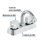 MEZCLADORA PLASTICA LAVABO CUELLO CURVO MANERALES ESTANDAR MCA TRUPER FOSET