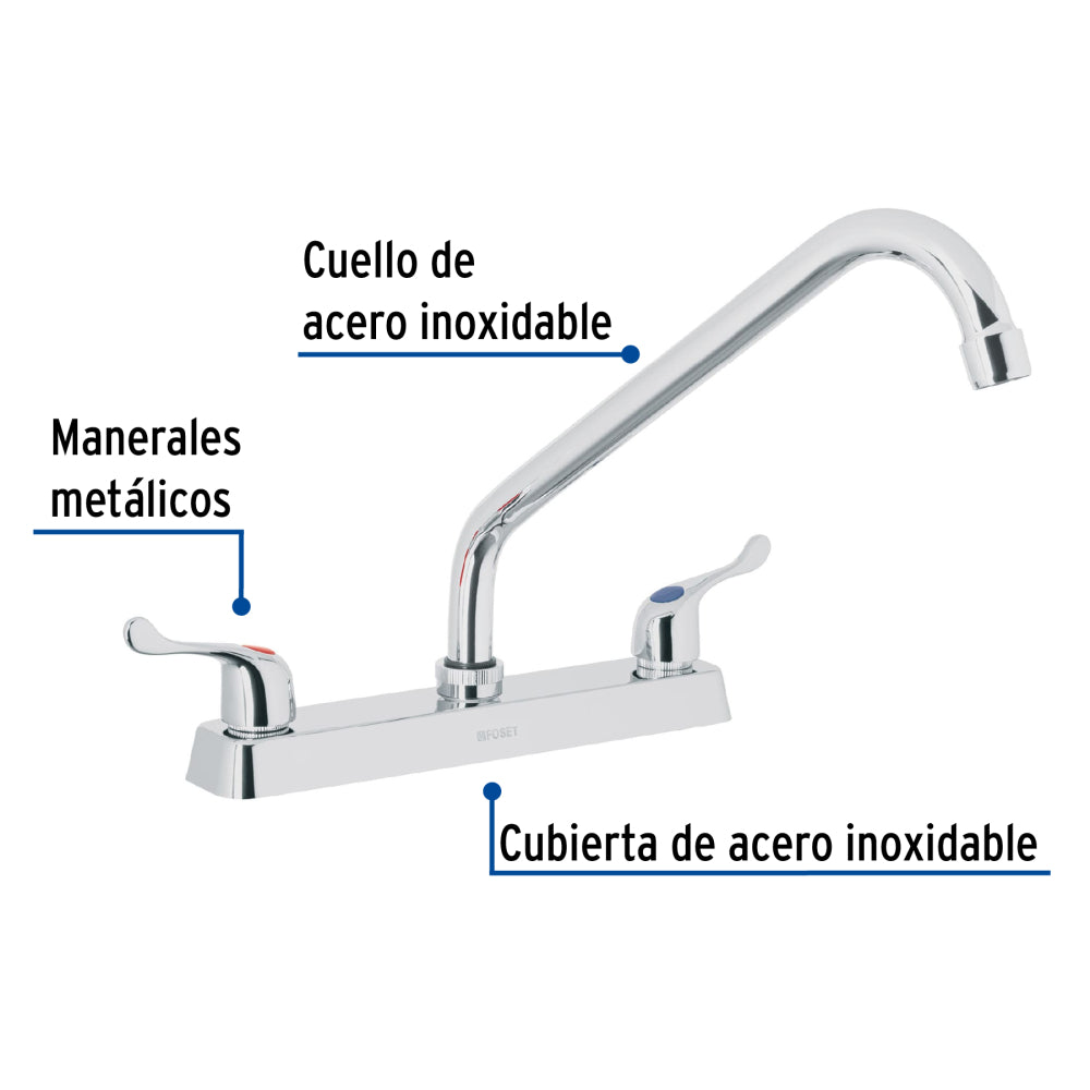 MEZCLADORA PARA FREGADERO MANERALES PALANCA BASIC MCA TRUPER FOSET