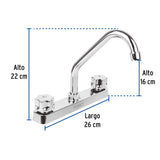 MEZCLADORA PLASTICA PARA FREGADERO CUELLO CORTO BASIC MCA TRUPER FOSET