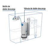 VALVULA DESCARGA SISTEMA DUAL CARGA COMPL. 6 LTS. CARGA MEDIA 3 LTS. P/TANQUE BAJO VW-206 FOSET