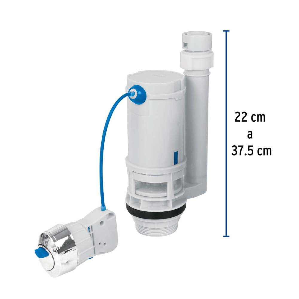 VALVULA DESCARGA SISTEMA DUAL CARGA COMPL. 6 LTS. CARGA MEDIA 3 LTS. P/TANQUE BAJO VW-206 FOSET