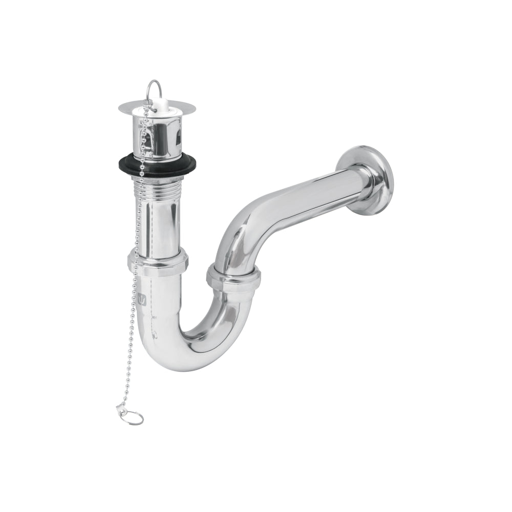CESPOL P/LAVABO LATON C/CONTRA TAPON Y CADENA CROMO1-1/4" MCA TRUPER FOSET