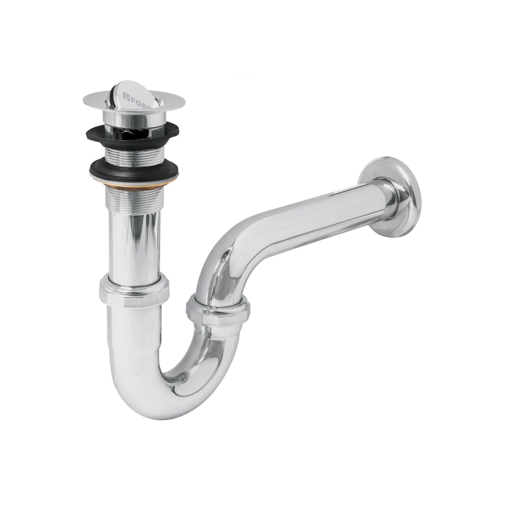 CESPOL P/LAVABO LATON C/CONTRA TIPO MONEDA CROMO 1-1/4" TRUPER FOSET