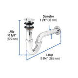 CESPOL P/LAVABO LATON C/CONTRA TIPO MONEDA CROMO 1-1/4" TRUPER FOSET