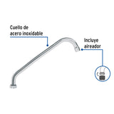 MEZCLADORA LARGA 8" P/FREGADERO MANERALES HEX CART CERAMICO