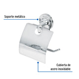 PORTAROLLO CON CUBIERTA CROMO FOSET AQUA