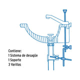 CONTRA P/LAVABO C/REBOSADERO Y SIST AUTOMATICO CROMO 1-1/4 MCA TRUPER FOSET