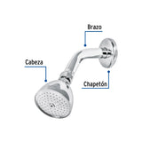 REGADERA CONICA 2-1/2" CON BRAZO Y CHAPETON FOSET AQUA