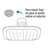 REGADERA CUADRADA PLATO ANCHO 6" BRAZO INOX A MURO FOSET AERO