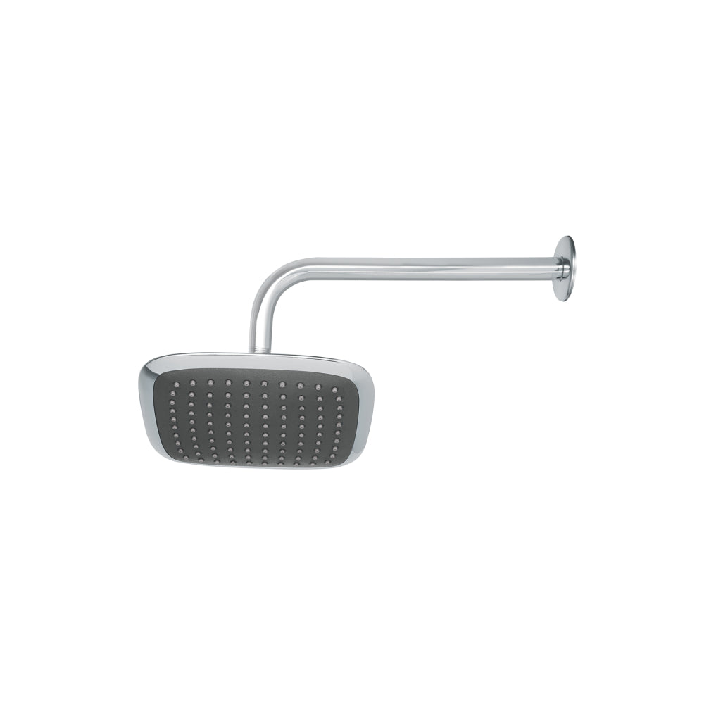 REGADERA CUADRADA PLATO ANCHO 8" BRAZO INOX A MURO FOSET AERO